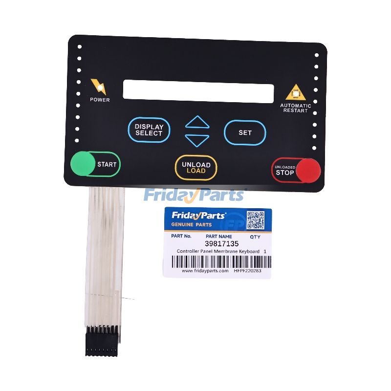 Ingersoll Rand エアコンプレッサー用コントローラーパネル メンブレンキーボード 39817135