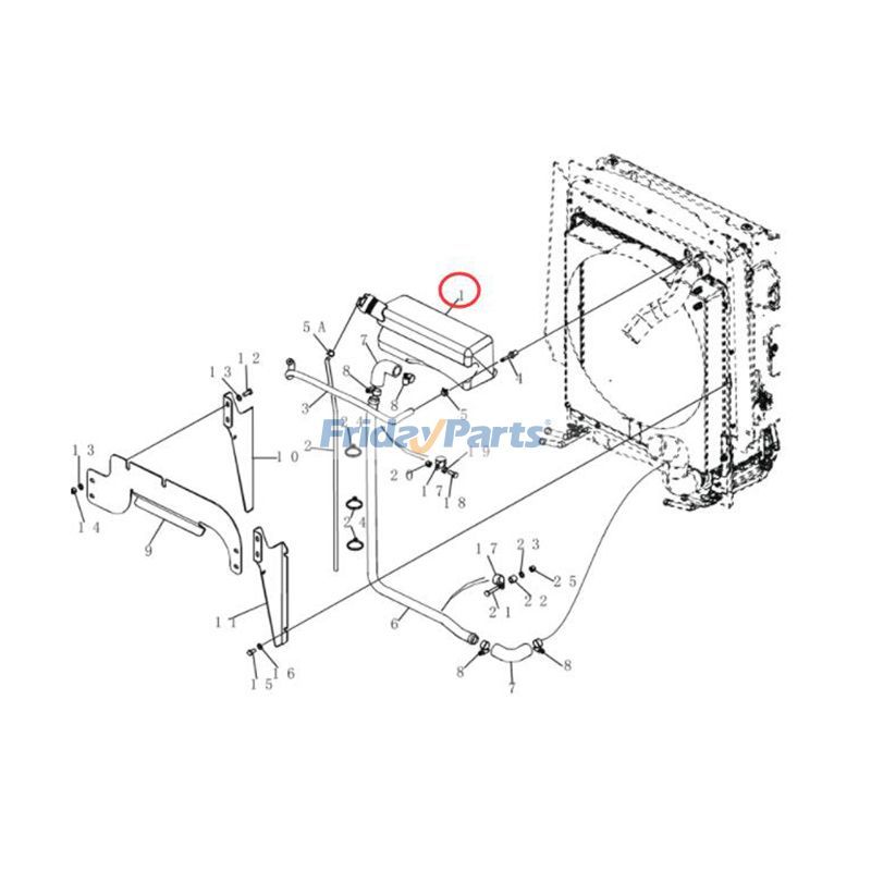 FridayParts Coolant Expansion Reservoir Backhoe