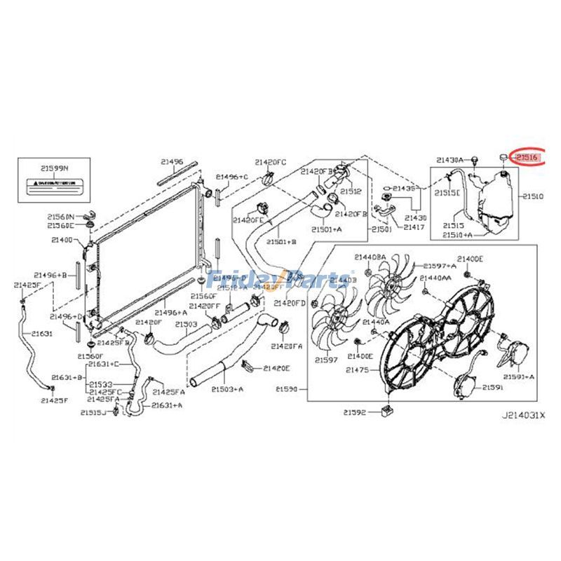Coolant Overflow Reservoir Cap For Nissan Vehicle