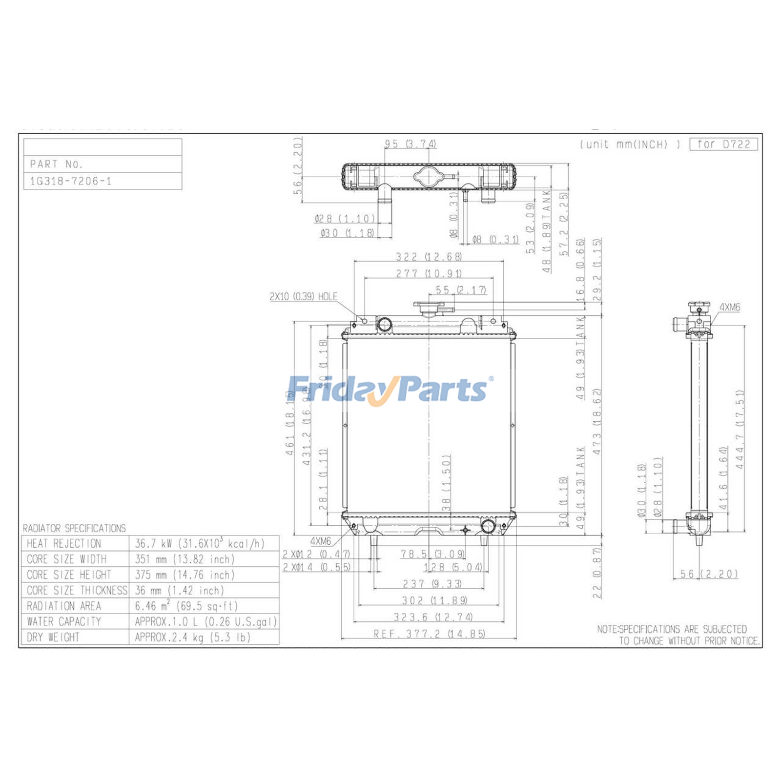 Coolant Radiator  for Tractor