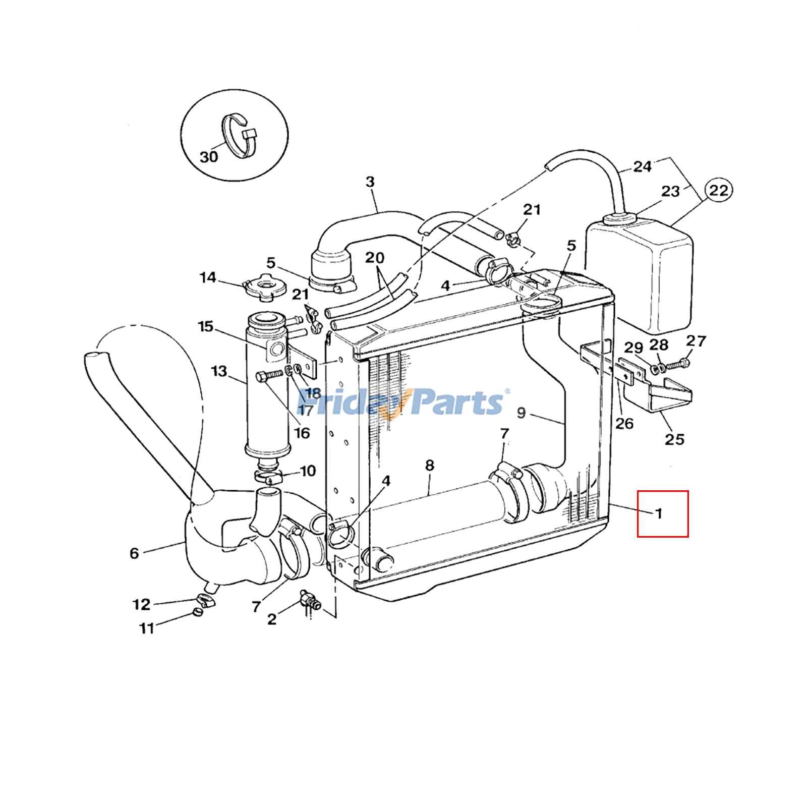 Radiador de refrigerante 30/913800 para minicargadora JCB ROBOT 1105 1105HF 185 185HF Para JCB