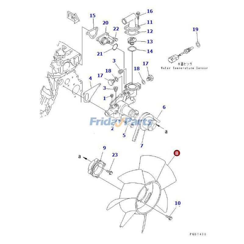 Ventilateur de refroidissement YM129612-44740 pour moteur Komatsu 4D84E-3 4D88E-3 excavatrice PC40-7 PC45R-8 chargeur SK510 SK815 SK820