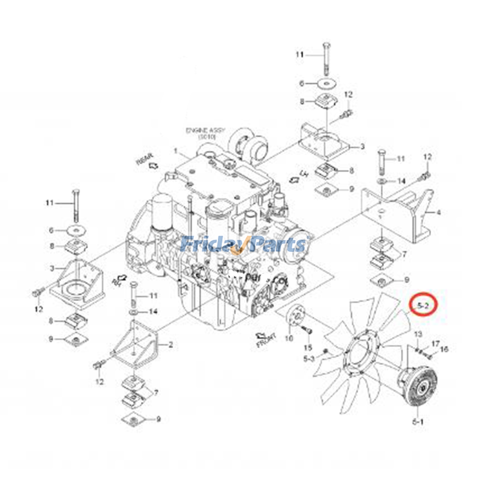 Cooling Fan Blade for Excavator