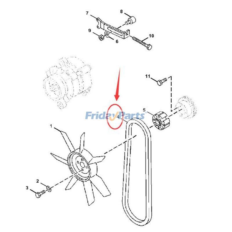 Correa trapezoidal para ventilador de refrigeración 8982191230 para motor Isuzu 4BG1 de excavadora John Deere 180 Para JOHN DEERE