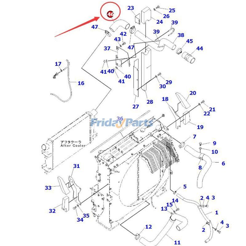 Kühlschlauch 207-01-75270 für Komatsu PC300-8 PC300LC-8 PC350-8 PC350LC-8 PC360-8M0 PC390LC-8M0