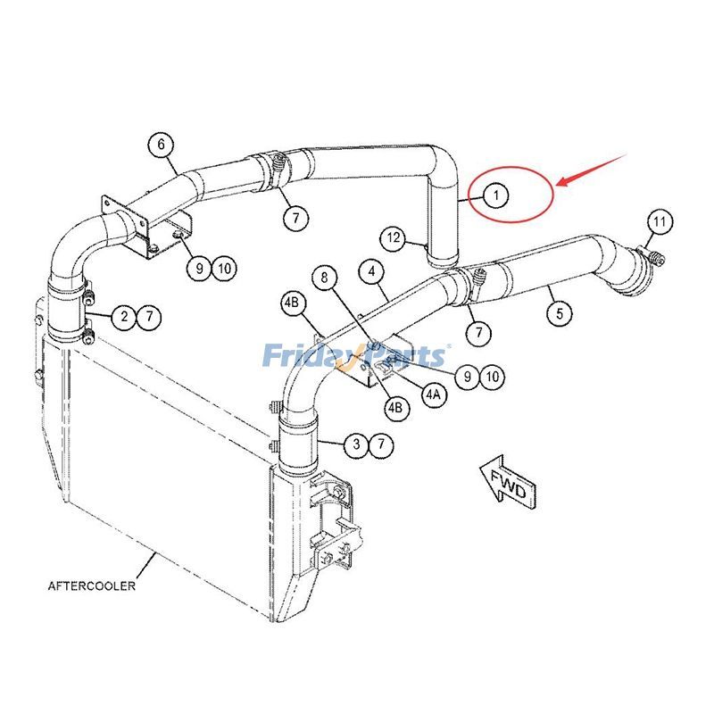 Kühlschlauch 369-2259 für Caterpillar CAT 320D2 320D Bagger C7.1 C6.6 Motor