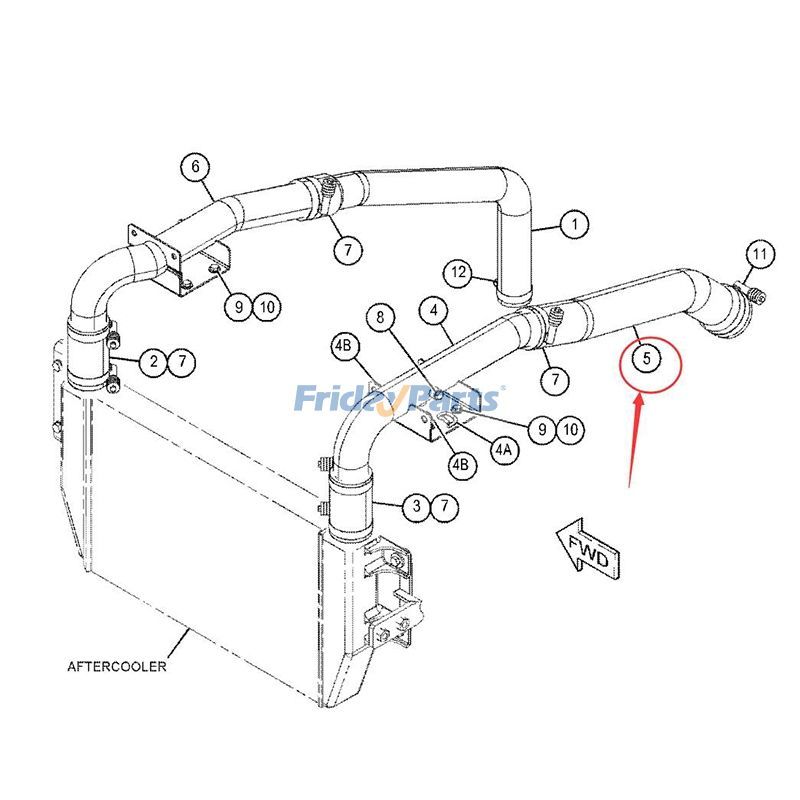 Kühlschlauch 394-2229 für Caterpillar CAT E320D2 320D2 Bagger C7.1 Motor