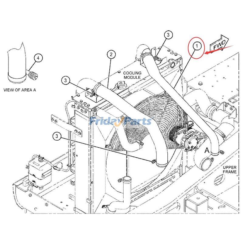 Kühlschlauch 457-4096 für Caterpillar CAT 326D2 329D2 E329D2 330D2 Bagger C7.1 Motor