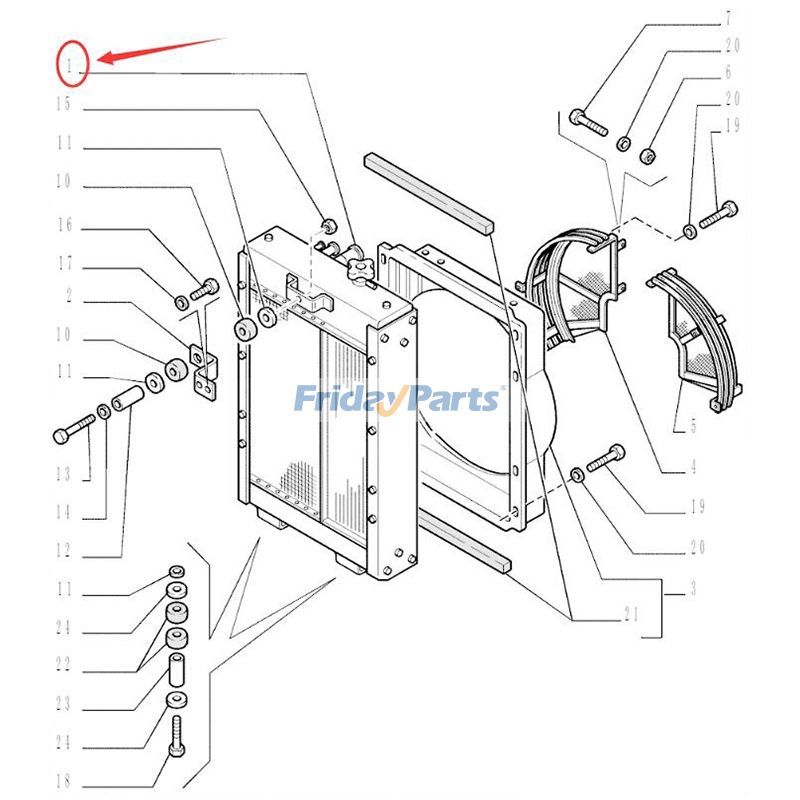 Cooling Water Radiator 76053580 for CASE Crawler Dozer 1650K