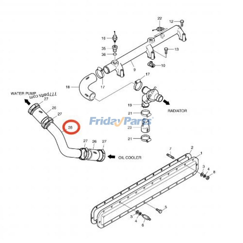 Cooling Water Line  for Excavator,Loader