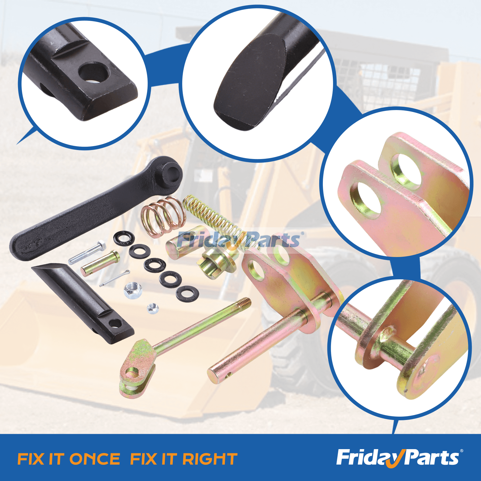 Heavy-duty coupler latch detail view, compatible with CASE 1835C 1838 1840 1845C; part numbers 227873A1 H673856 181772A1, reinforced structure for long service life.