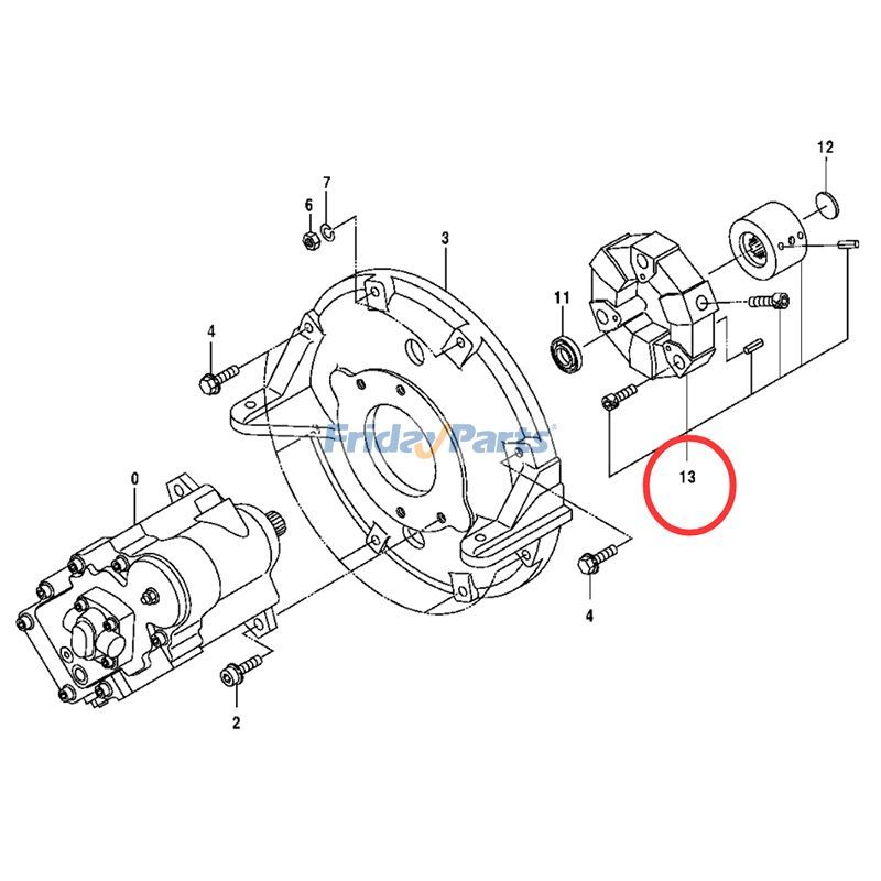 JOHN DEERE用用John Deere 掘削機 50C 用ハブ付きカップリング アセンブリ 4402125