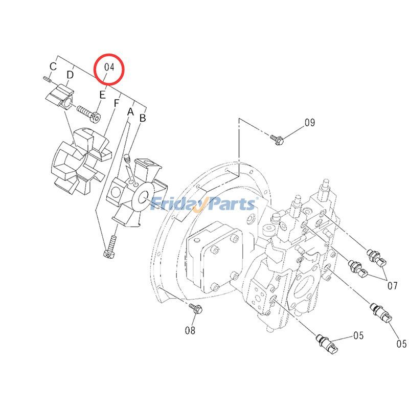 Coupling 4616689 for Hitachi Excavator ZX160 ZX160LC ZX180LC