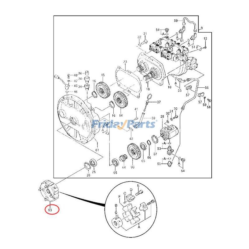 Kupplungsbaugruppe 4310056 für John Deerer Bagger 490E 200LCfür Für JOHN DEERE