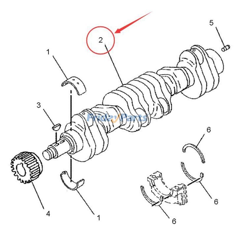 Repuesto Cigüeñal de motor 3046 107-0992 para cargadora de cadenas Caterpillar CAT 933 939 939C Tractor D3G D4G D5G compatible con Motor,Pala cargadora,Tractor Para CAT FridayParts