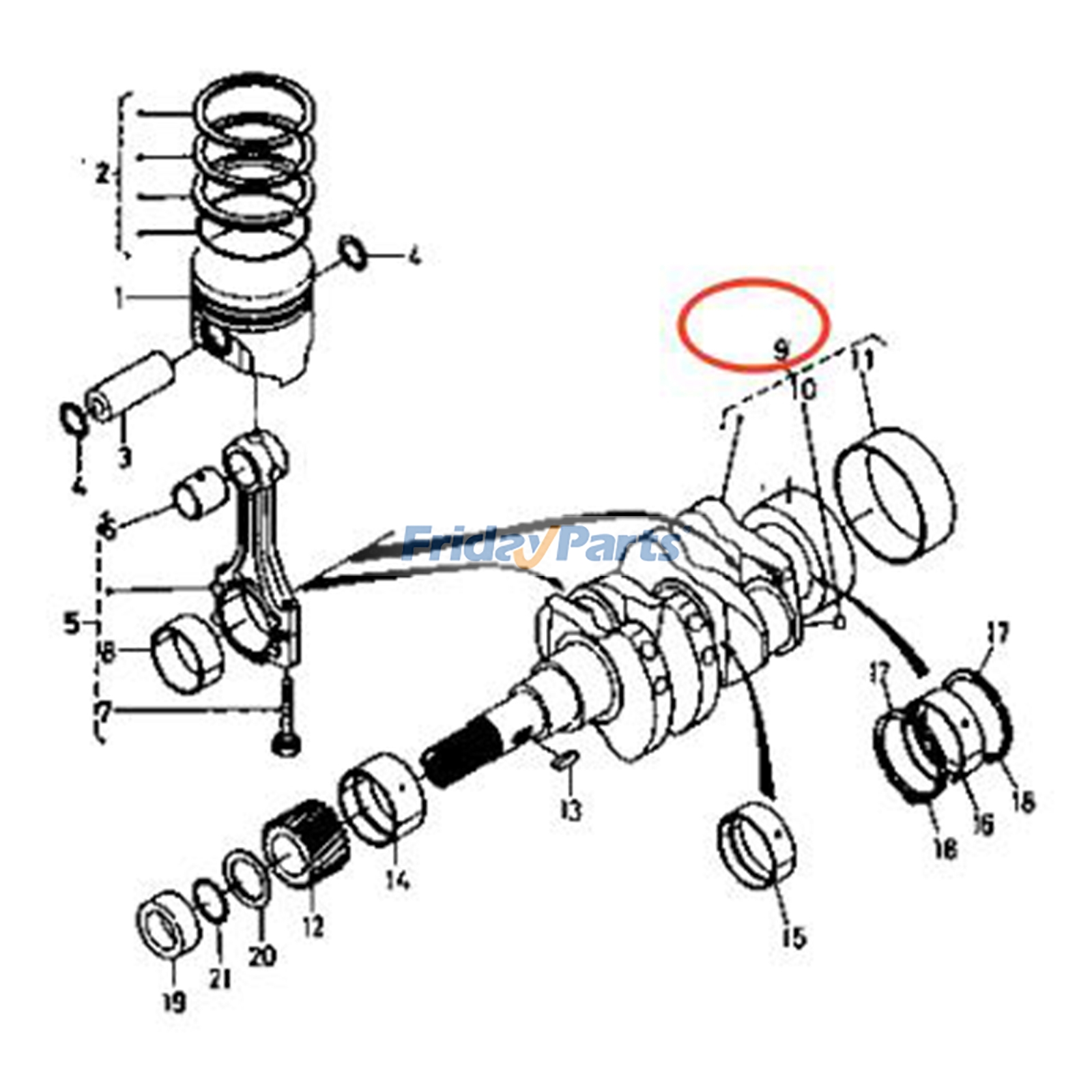 Crankshaft for Excavator,Tractor