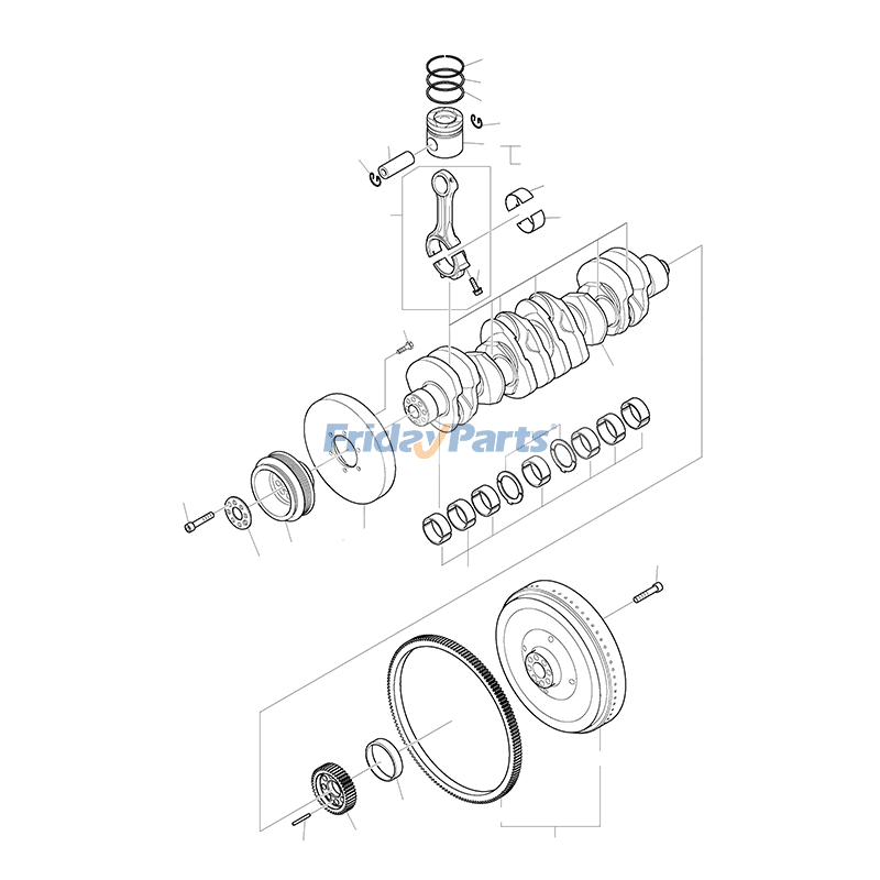 Kurbelwelle 65.02101-0069A für Doosan Daewoo Motor DL06 Radlader DL200 DL250 DX140W DX180 DX190W DX210W DX225 DX255für Für DOOSAN
