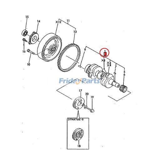 FridayParts Kurbelwelle 3TN66E 3TN66L 3TNA68LEL