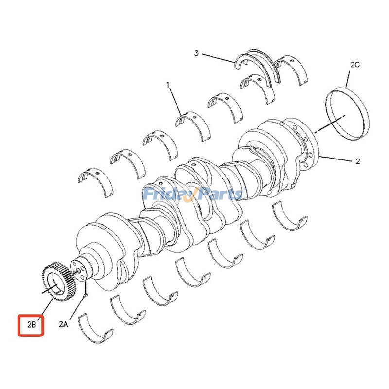 Engranaje del cigüeñal 2W-8147 513-7989 para motor Caterpillar CAT C7 C9 3126B Motoniveladora 120H Pavimentadora de asfalto AP-1055D AP-1000D Para CAT
