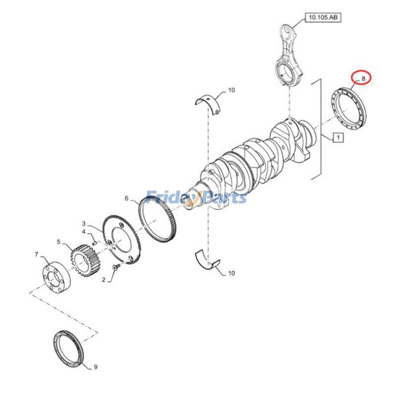 Sello de aceite del cigüeñal 504014232 para New Holland C227 C232 C238 L223 L225 L230 W50BTC W70BTC W80BTC TD4040F TD5010 TD5030 Para New Holland