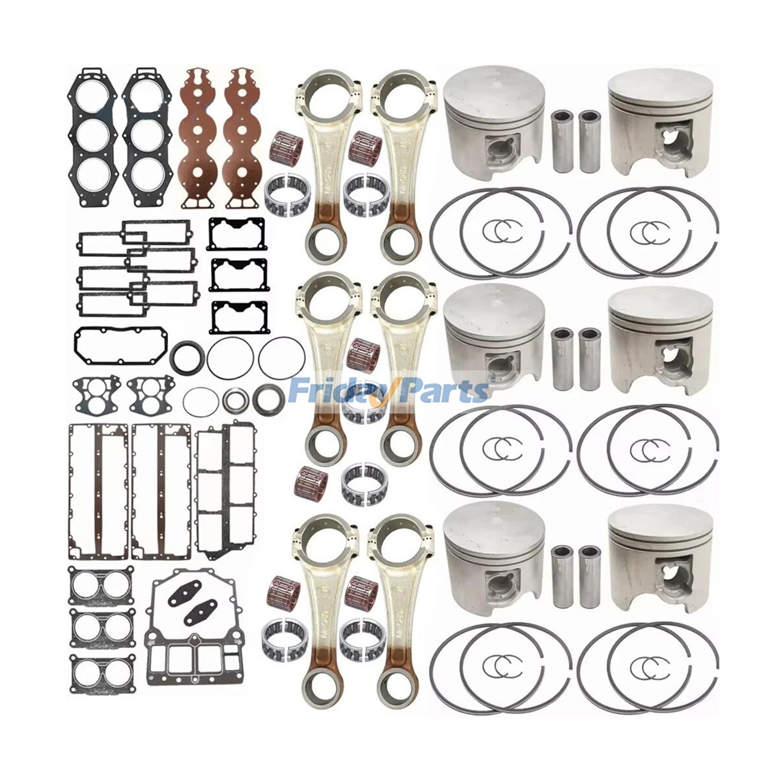 Kit de reconstruction de vilebrequin et de culasse STD 64D/6G5 pour moteur hors-bord Yamaha 150 HP, 175 HP, 200 HP V4 V6