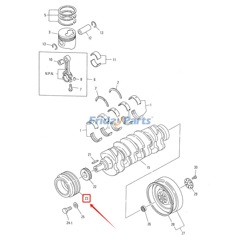 Crankshaft Pulley 8-94328-503-1 for Isuzu Engine 4JG2 4JA1