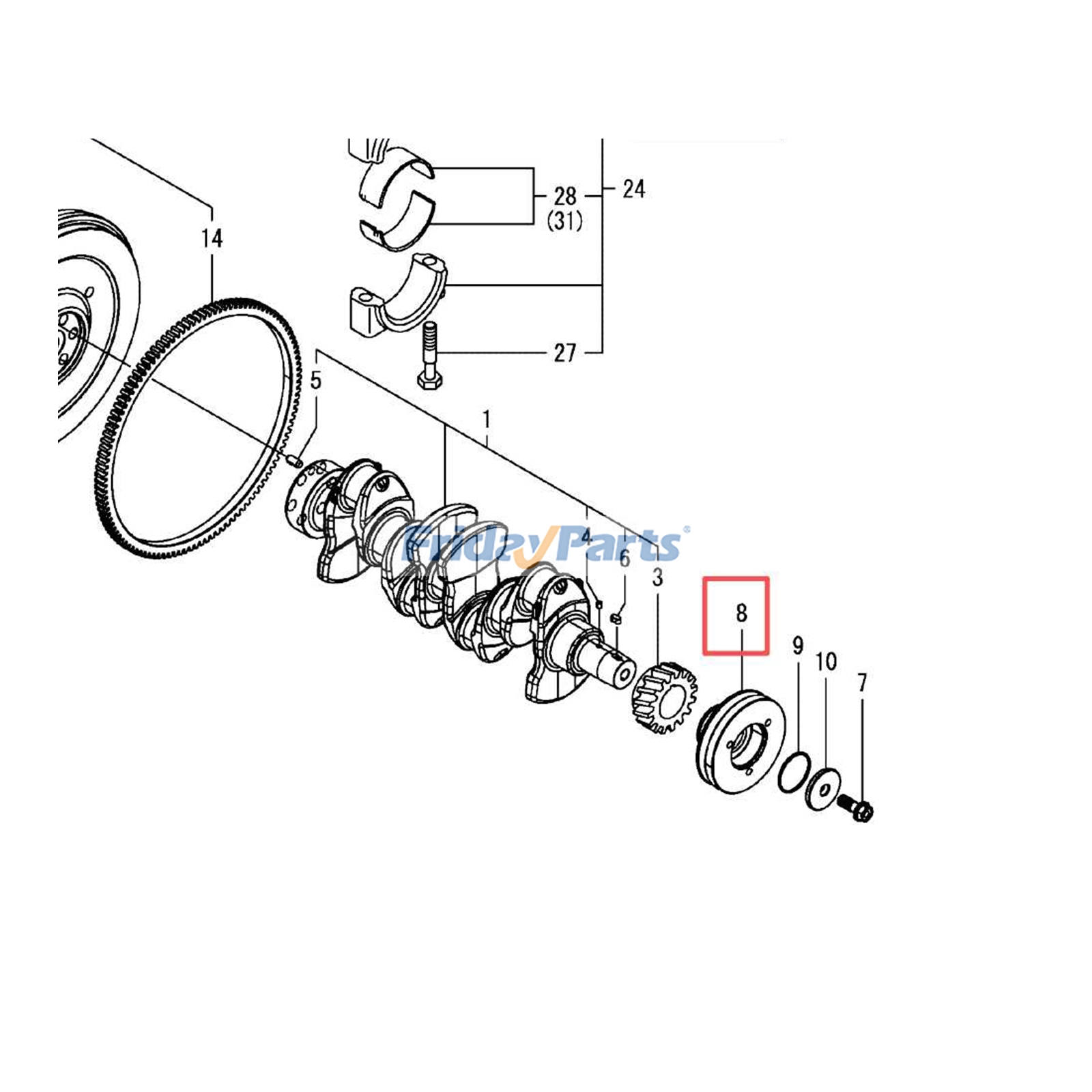 Crankshaft Pulley for Excavator,Loader