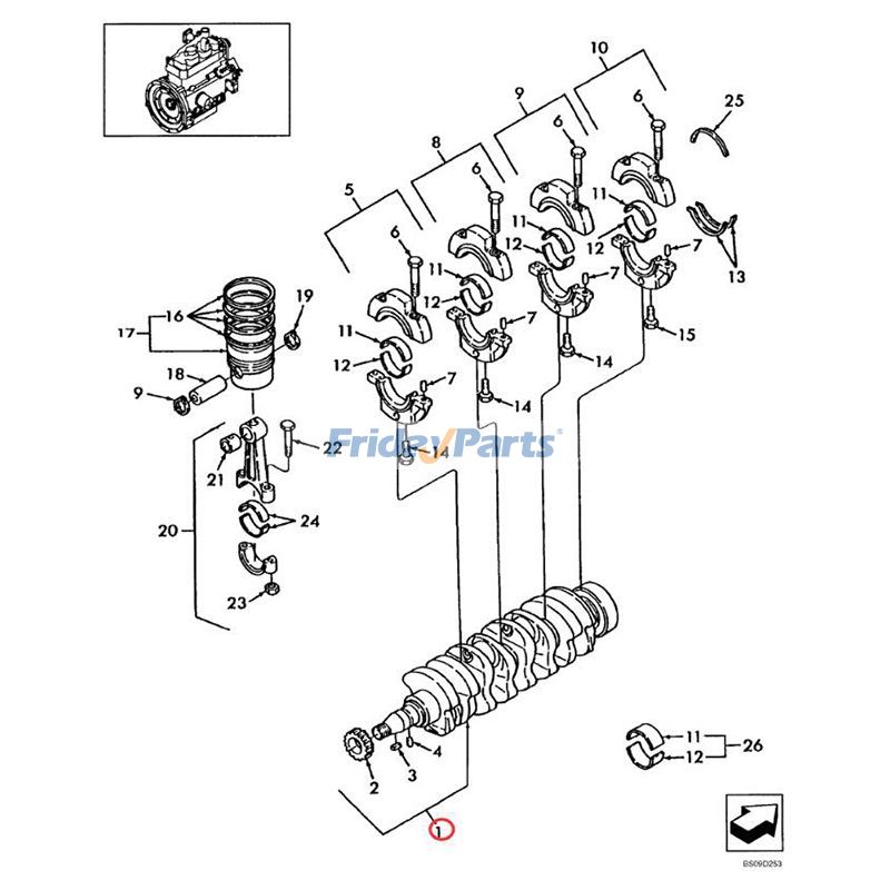 FridayParts Kurbelwelle Kompaktlader