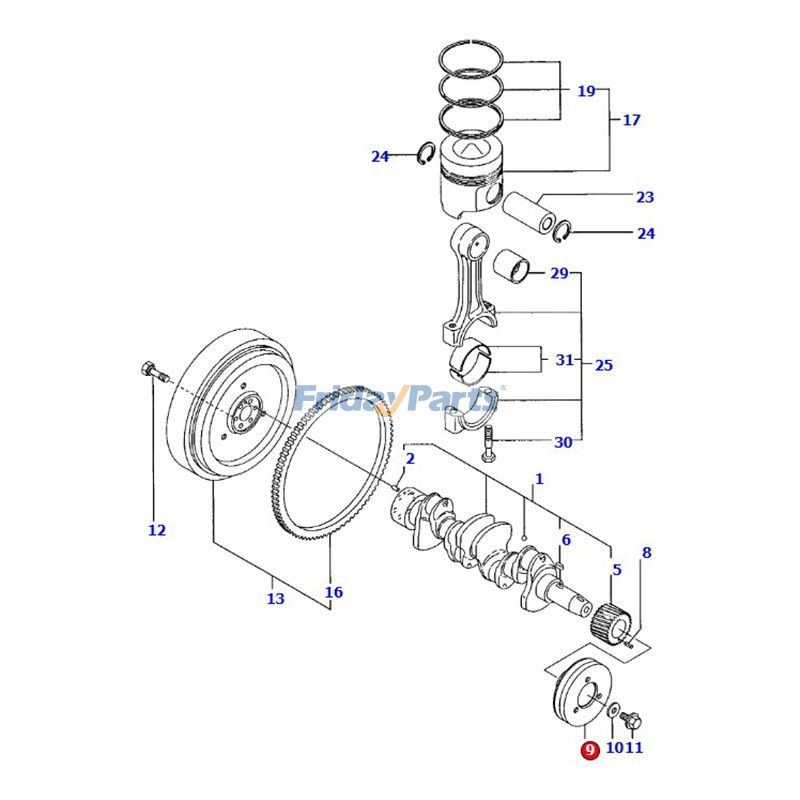 FridayParts Kurbelwellen-V-Riemenscheibe