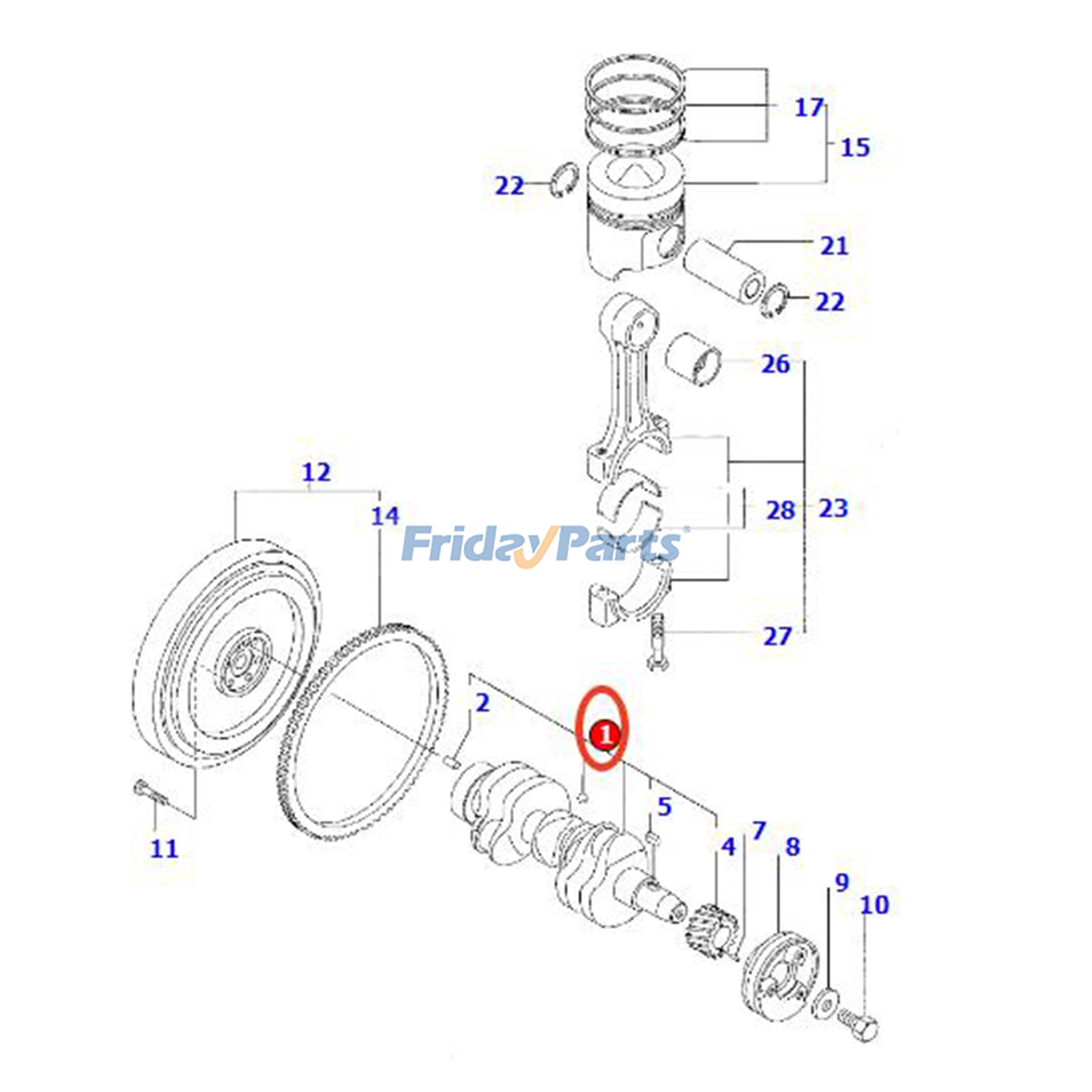 Crankshaft for Engine,Excavator,Loader