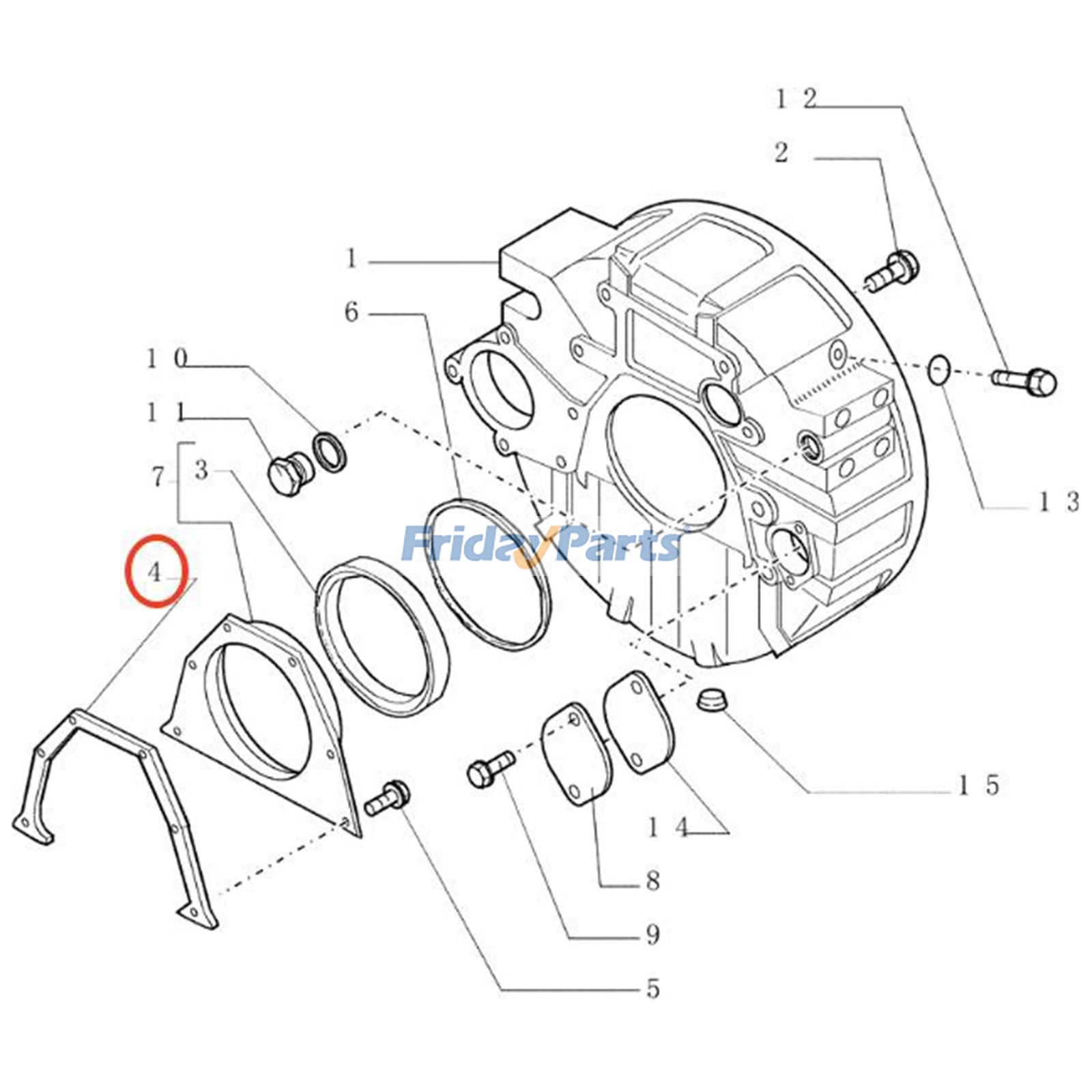 Crankshaft Cover Gasket for Dozer,Excavator,Forklift,Harvester,Loader,Motor Grader,Tractor