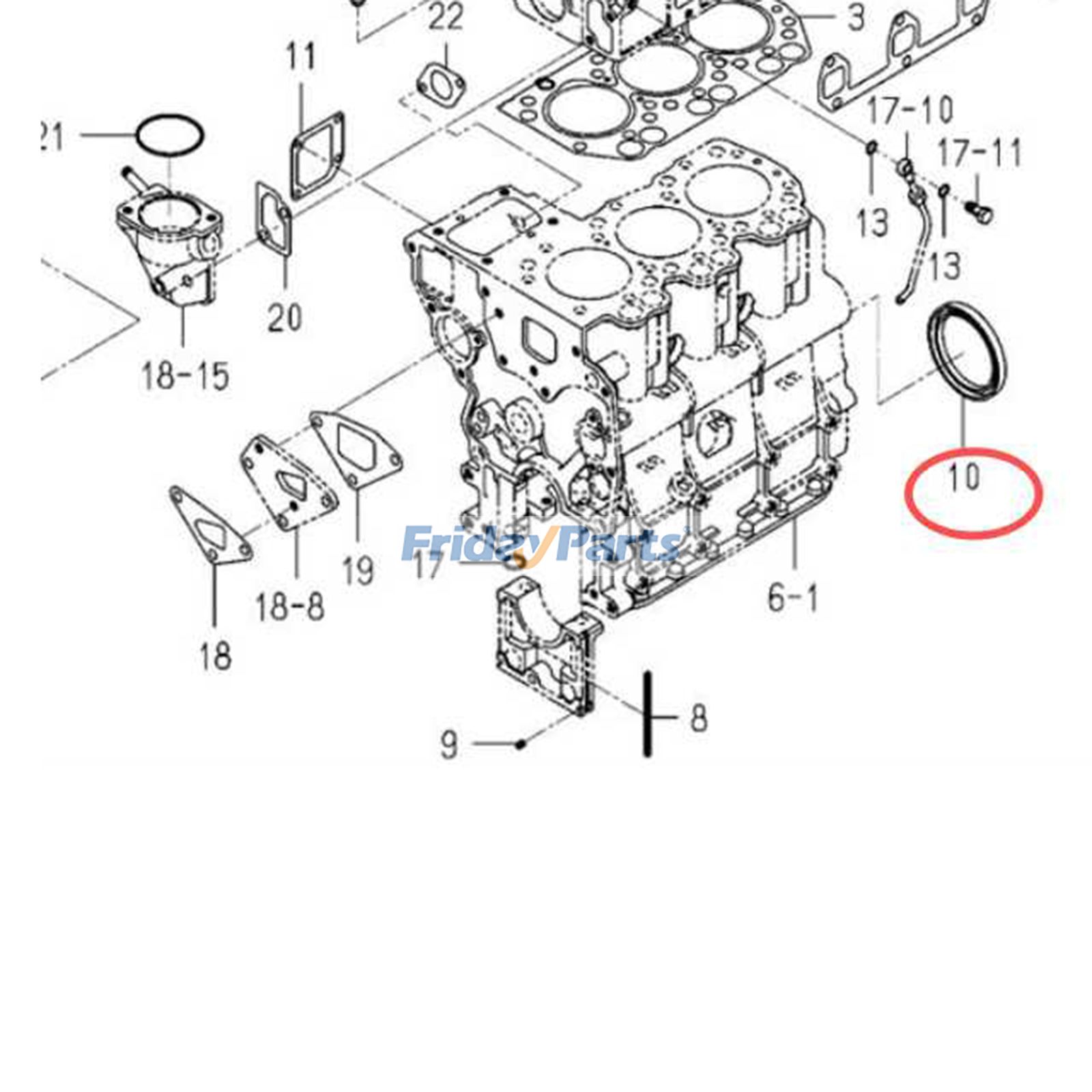 Joint arrière de vilebrequinpour Tracteur