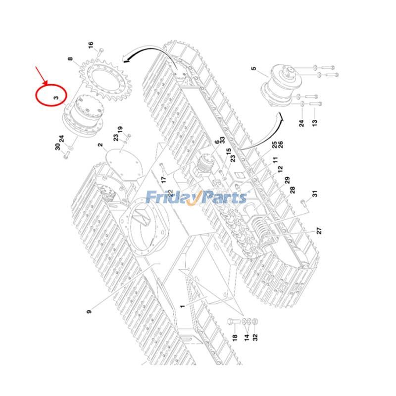 FridayParts Raupenantriebsbaugruppe Teleskopauslegerbühne