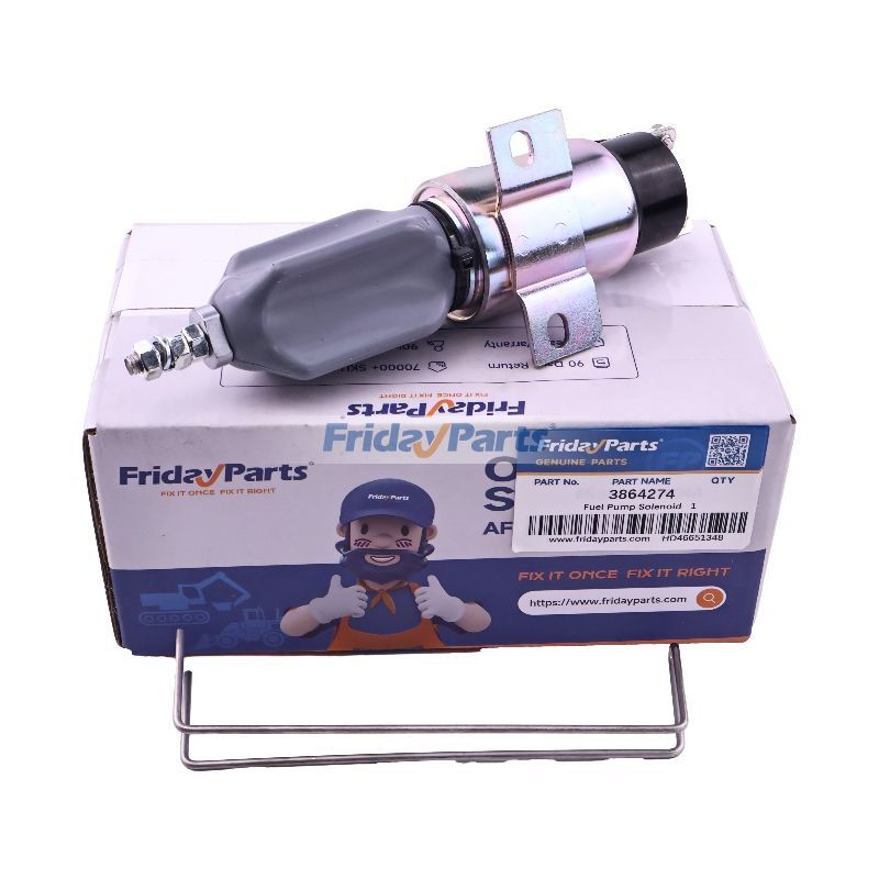 24V 燃料ポンプ ソレノイド 3864274、カミンズ エンジン ヒュンダイ 掘削機 R140LC-7 R140LC-9S R140W-7 R140W-9S R200W-7 R210LC-7 R210W-9S R220LC-7 R220LC-9