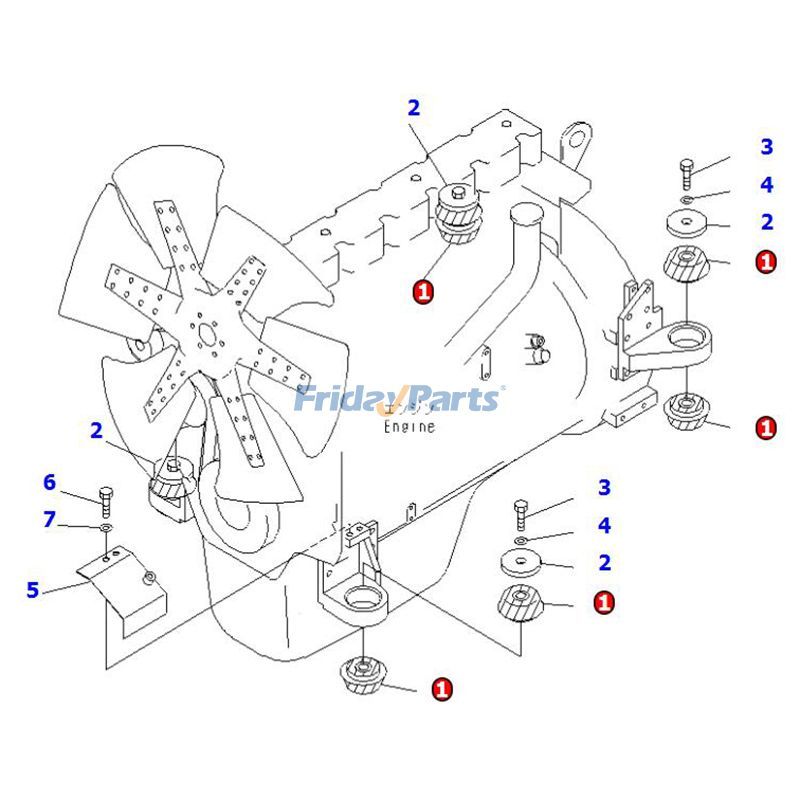 Coussin taureau 8 pièces Pour KOMATSU