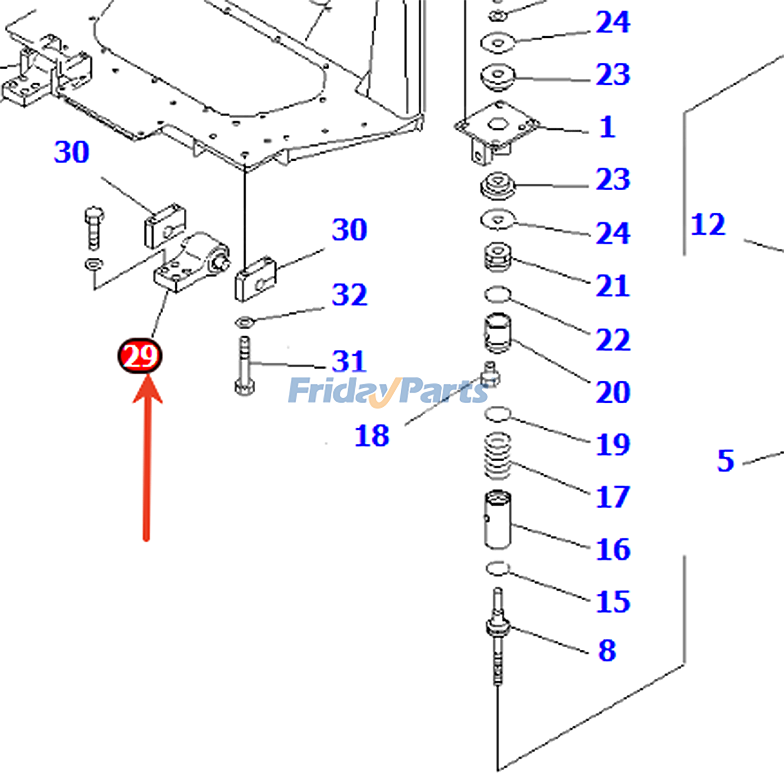 Conjunto de amortiguación 17A-54-16851 para excavadora Komatsu D155A-3 D155A-5 D155AX-3 D155AX-5 D155AX-5-A Para KOMATSU