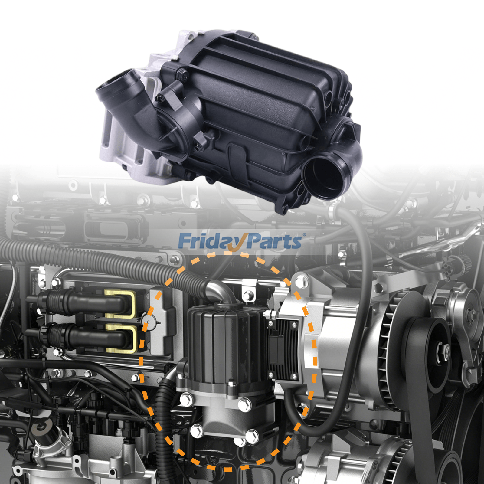 Crankcase Ventilation Separator With Gasket 21373547 20532891 for Volvo Engine D13 Truck A35F A35G A40G