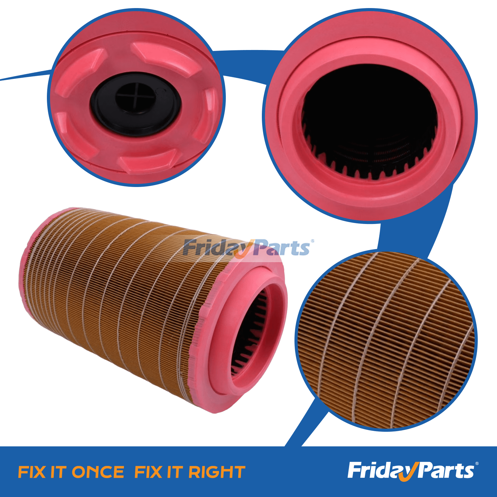 Air filter 1613950300 filter media and pleated paper detail