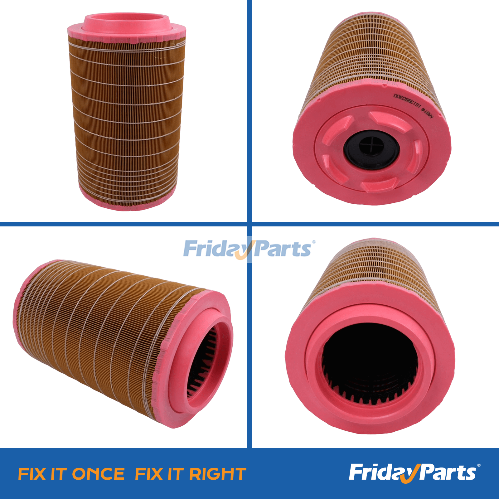 Air filter ICS-1613-9503-00 end cap and housing structure detail