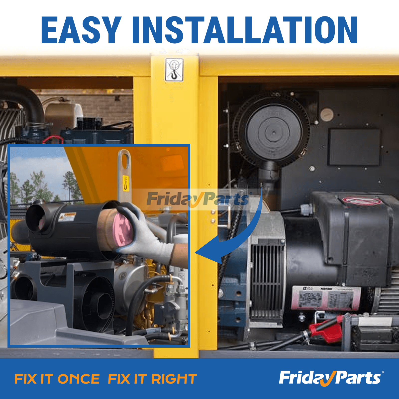 Air filter for Atlas Copco GA75 GA90 screw air compressor application