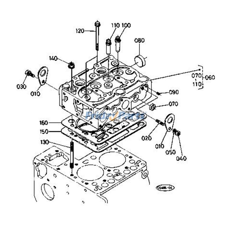 Junta de culata 15901-03320 para excavadora Kubota Tractor B4200D KH-31 KH-31H KH-5H 04 14 KH-5HG 09 Para KUBOTA