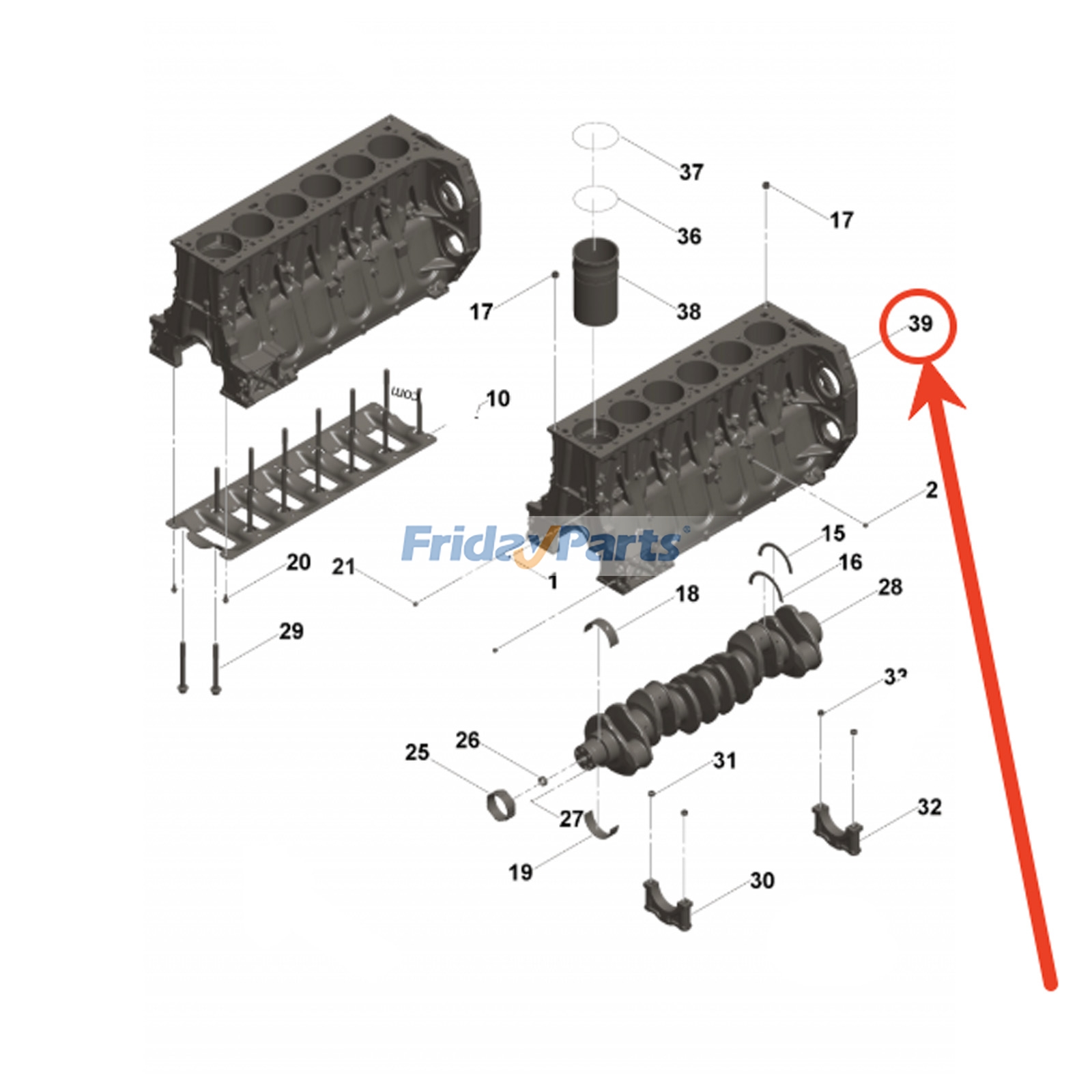 Bloque de cilindros 5536795 para motor Cummins QSG12 X12 