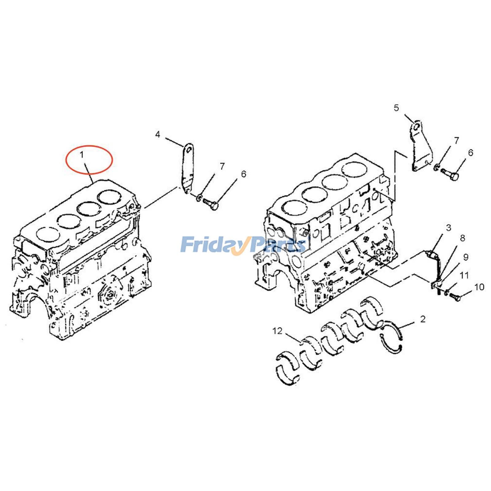 Conjunto de bloque de cilindros 212-8478 para motor Caterpillar CAT 3064T Excavadora 311C U 312C L 314C LCR Para CAT