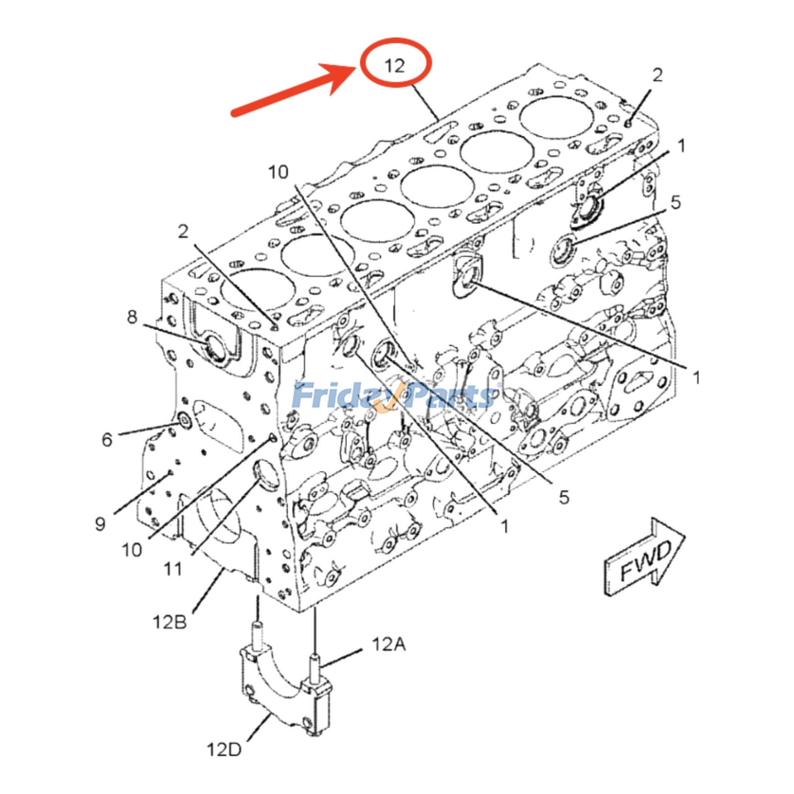 FridayParts Zylinderblock-Baugruppe