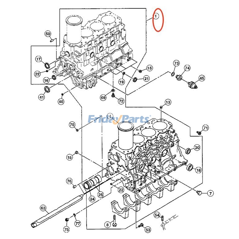 FridayParts Zylinderblock-Baugruppe