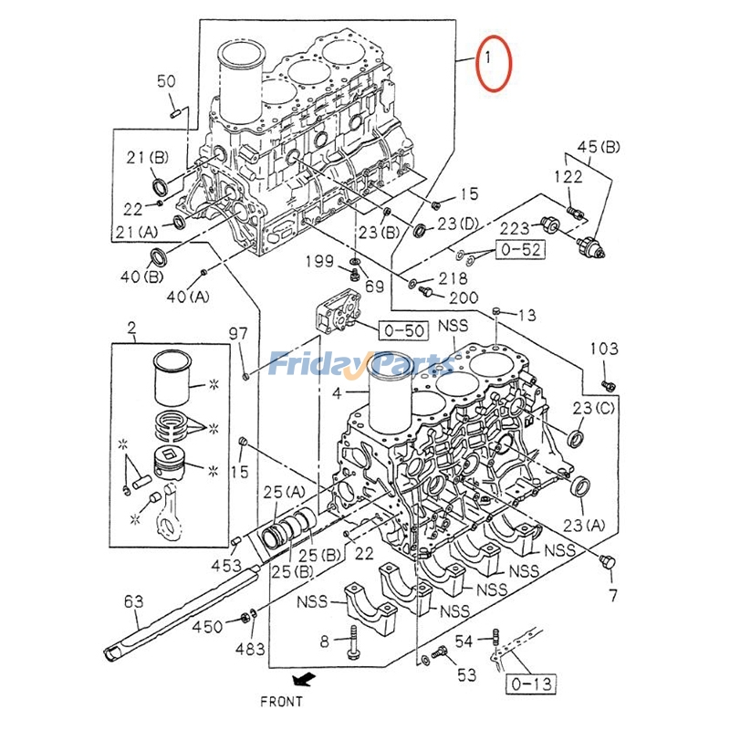 Conjunto de bloque de cilindros VI8970951672 para excavadora Kobelco 70SR-1E SK80CS-1E 70SR-1ES 80MSR-1E 80MSR-1ES Para KOBELCO