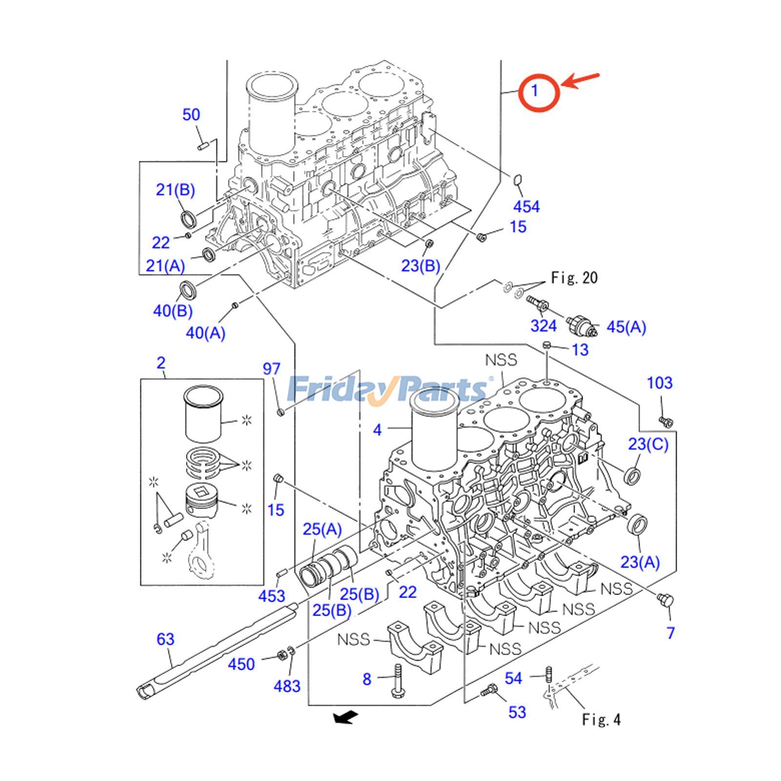 FridayParts Nackter Zylinderblock mit Laufbuchse