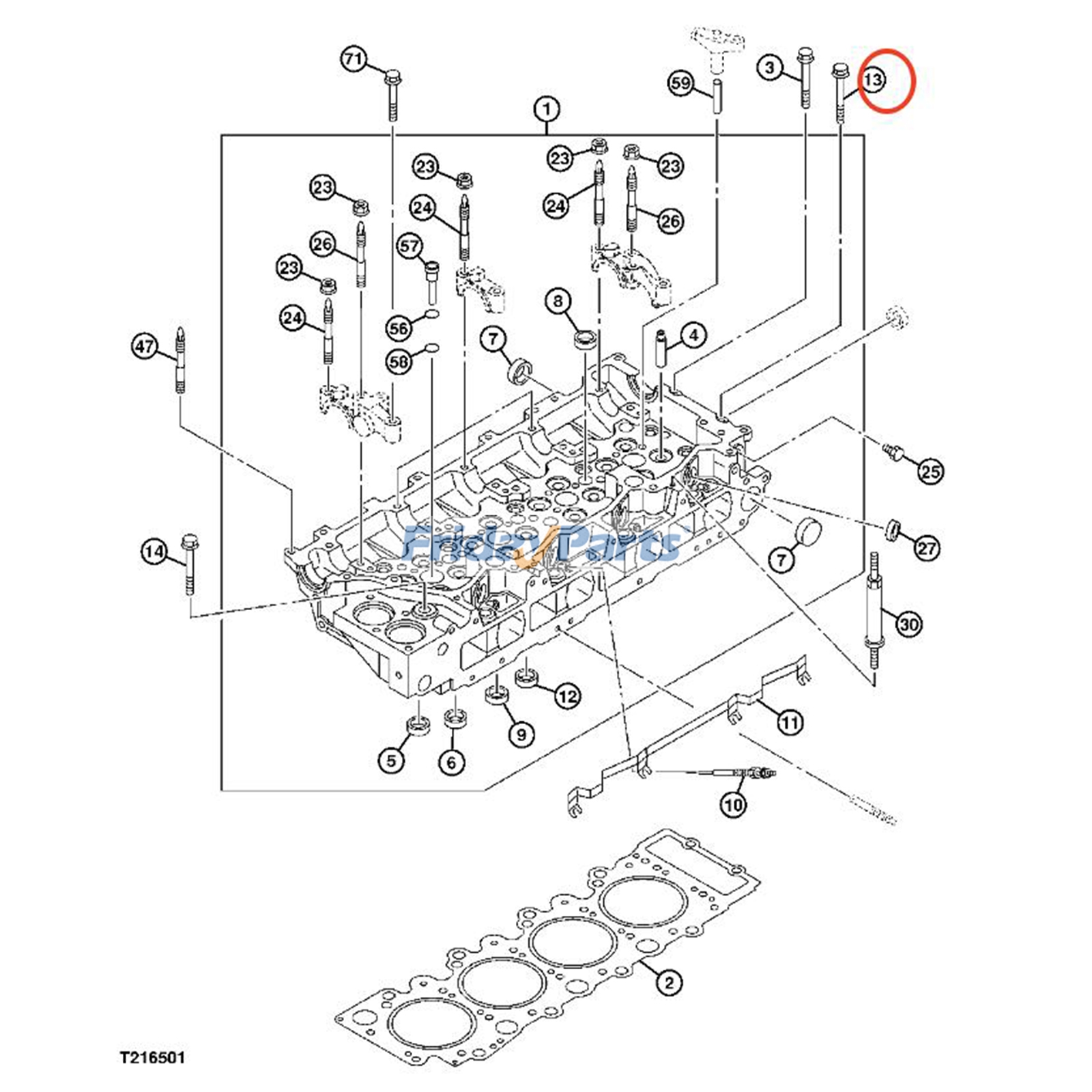 Perno de culata 8943995550 para motor Isuzu 4HK1 6HK1, excavadora John Deere 190GW, 220DW, 225DLC, 230GW, 245P y 345GLC Para JOHN DEERE