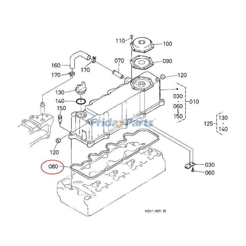  Cylinder Head Cover Gasket For KUBOTA
