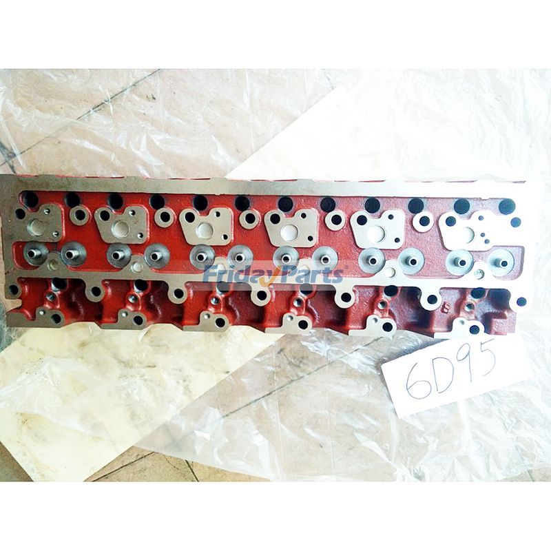 Culata de motor 6D95L 6D95L-1 para excavadora Komatsu PC200-5 PC200-6L PC200LC-5 PC200LC-6L PC210LC-6L PC220LC-5 PC220LC-6L PC250LC-6L Para KOMATSU